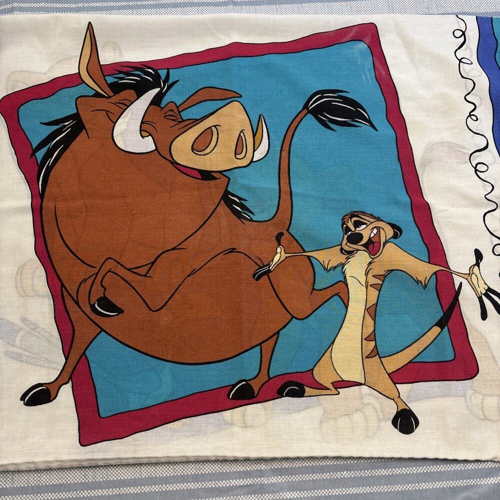 VTG Disney Lion King Pillow Case Standard 90's Simba Timon Pumba Nala USA - Picture 3 of 9